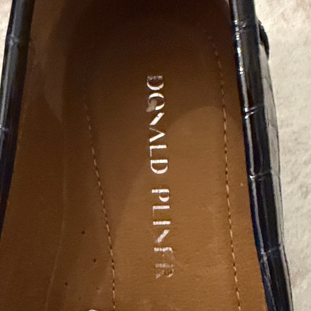 Donald J. Pliner Navy Crocodile-Embossed Loafers - Picture 3 of 7
